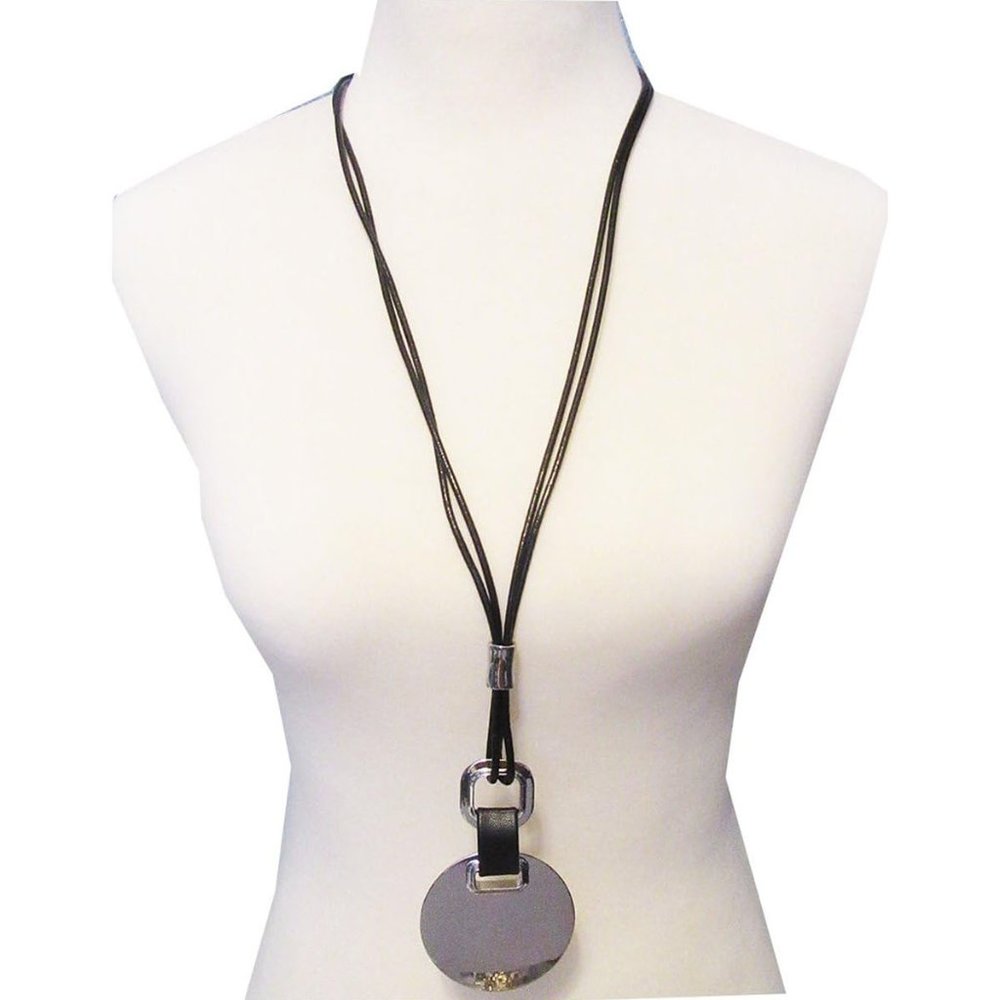 A-253 Chico's Jewelry Mirror Mirror Necklace in Silver